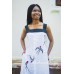 Boho Style Embroidered Sleeveless Dress "Summer Birds" White/Black